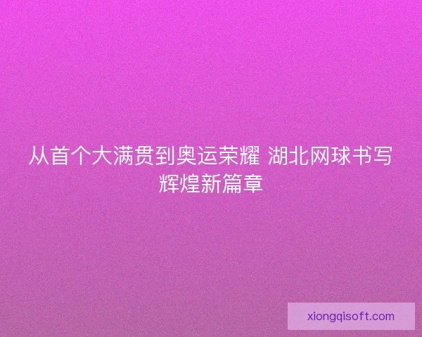 从首个大满贯到奥运荣耀 湖北网球书写辉煌新篇章
